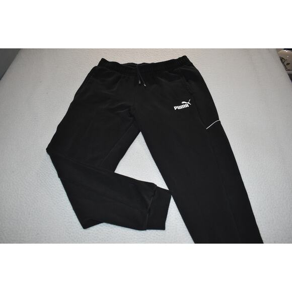 Puma Gym Sweatpants Joggers Workout Mens Size Large Pockets Tapered Black - Picture 2 of 7